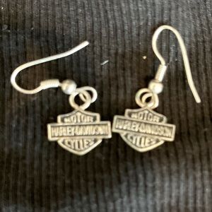 Real silver Harley Davidson earrings